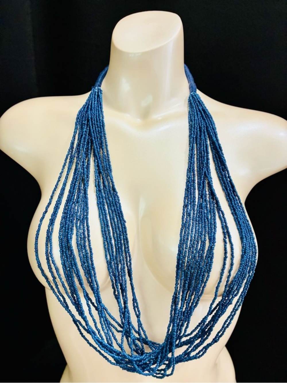 Blue Multi-Strand Beaded Necklace - Contemporary Women’s Jewelry
